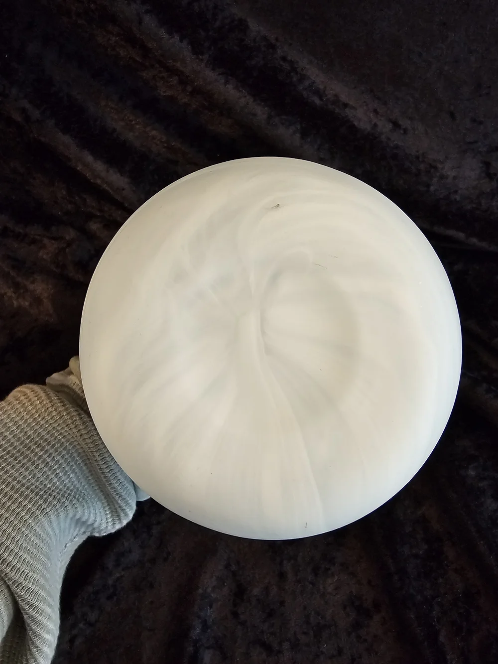 Vintage MCM Purple & White Satin Glass Vase Heavy 2lb Hand Blown Art Glass